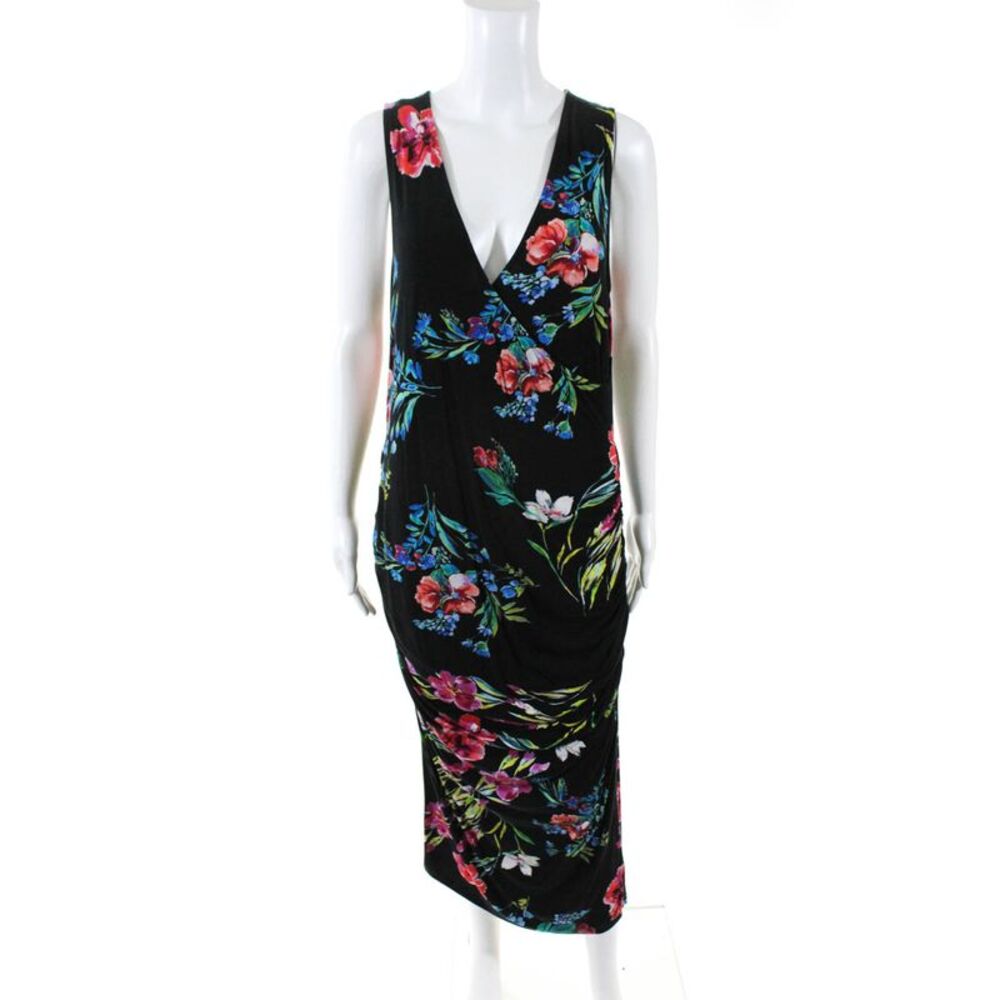 Yumi Kim Womens Hold Tight Floral Maternity Dress Black Size Medium 10964469
